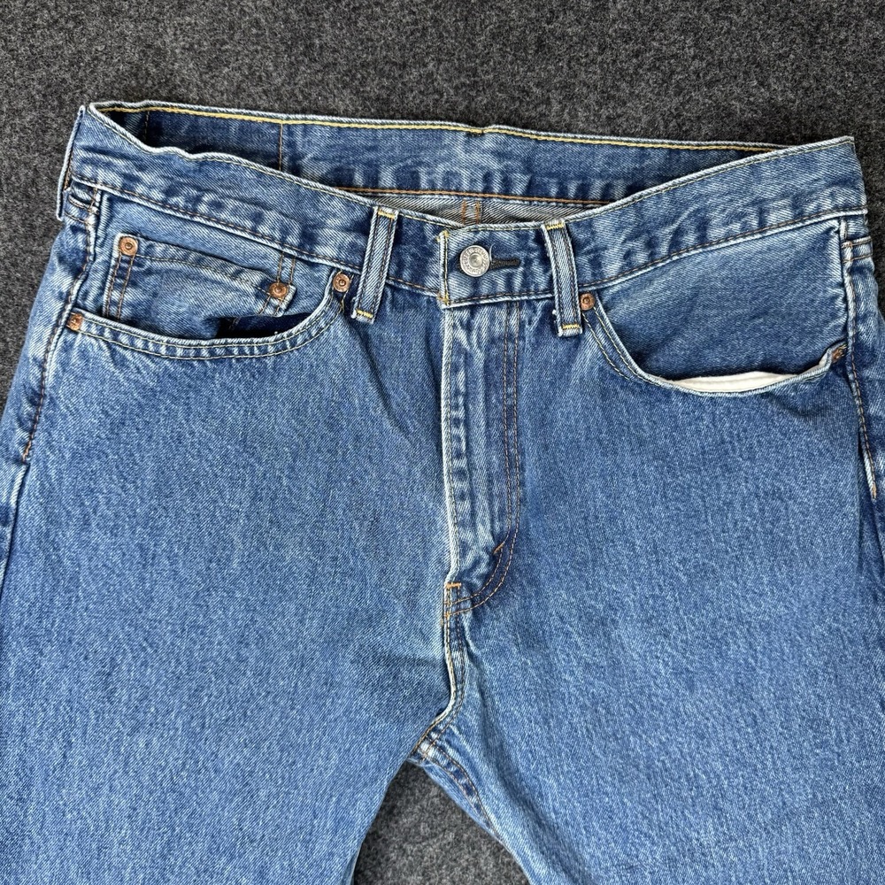 Levi's 505 Men's Jeans 34x29 Regular Fit Straight Leg Medium Wash Blue Denim